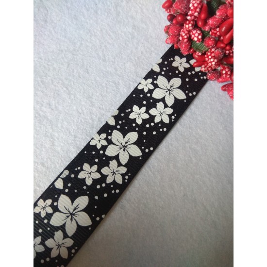 Лента репсовая с рисунком 25мм, цена за 1 м